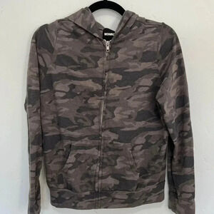 Monrow Camouflage Zip-up Sweatshirt